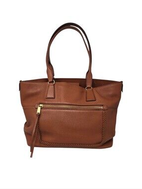 Cole Haan Pebbled Leather Large Tote Bag Terra Cotta Brown